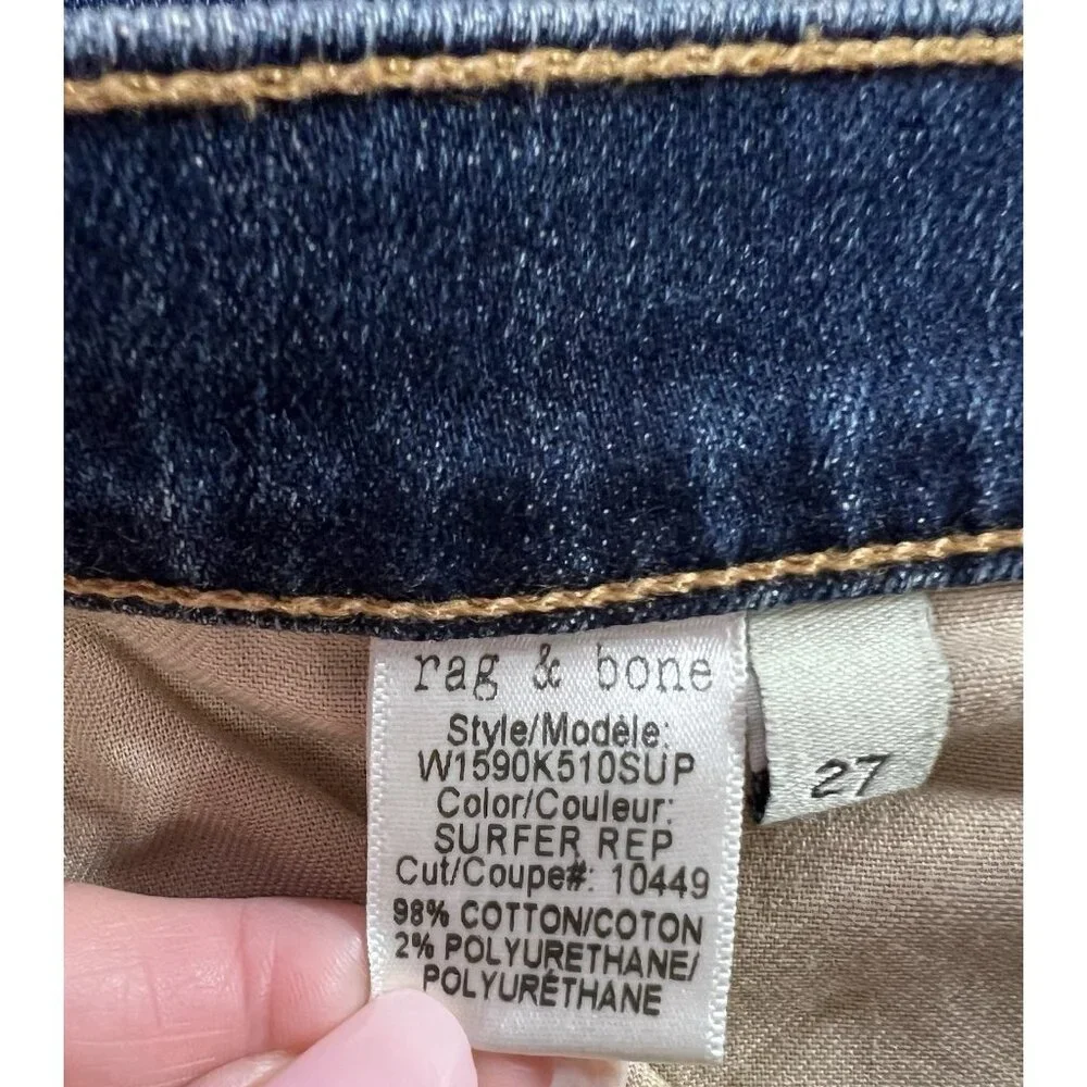 RAG & BONE Women Distressed Jeans 27 THE DRE BOYFRIEND Low Rise Blue